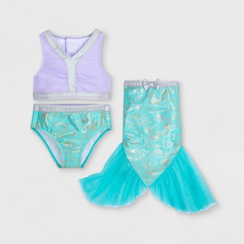 Girls' Disney The Little Mermaid 3pc Adaptive Swimsuit - Disney Store :  Target