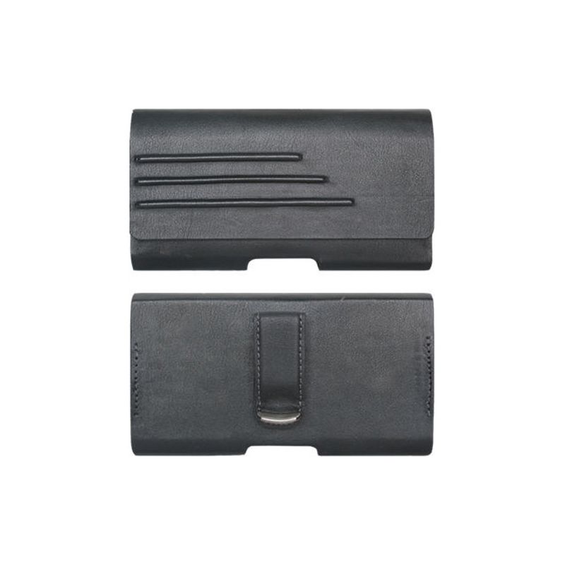 Verizon Universal Leather Pouch with Belt Clip for Medium Size Devices - Black, 2 of 4