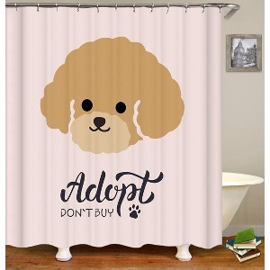 Cute Dog Face Shower Curtains for Bathroom Waterproof Fabric Bath Curtain Durable Soft Stylish Bathroom Decor 72x72 Inch - 1 of 1