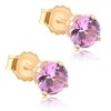 Pompeii3 1Ct TW Amethyst Studs in 10k White or Yellow Gold - 2 of 4