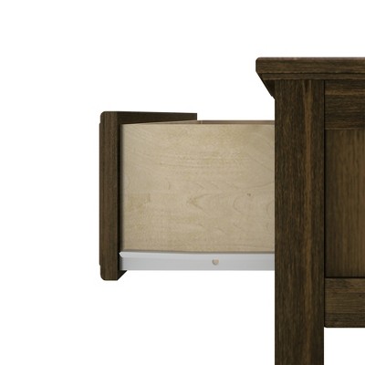 Walnut Wood Nightstand with Drawer and Shelf, Small