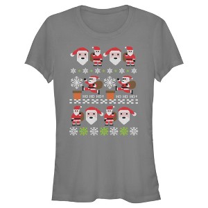 Juniors Womens Lost Gods Santa Claus Ugly Christmas Sweater T-Shirt - 1 of 4