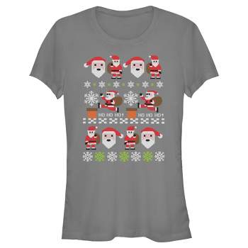 Juniors Womens Lost Gods Santa Claus Ugly Christmas Sweater T-Shirt