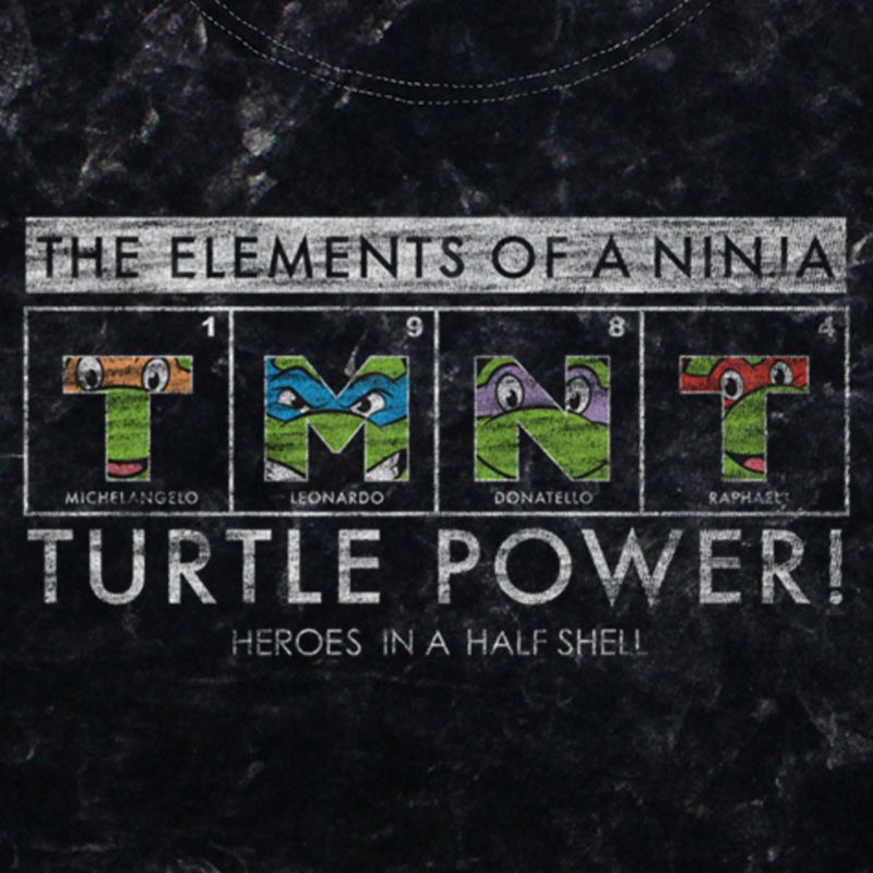 Juniors Womens Teenage Mutant Ninja Turtles Distressed Elements of a Ninja T-Shirt, 2 of 5
