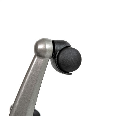 Black Mesh and Graphite Silver Drafting Chair with Adjustable Arms