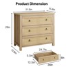 3 Drawer Rattan Dresser for Bedroom, Tall Freestanding Boho Chest of Drawers, Wood Storage Cabinet for Nursery, Living Room, or Closet - 2 of 4