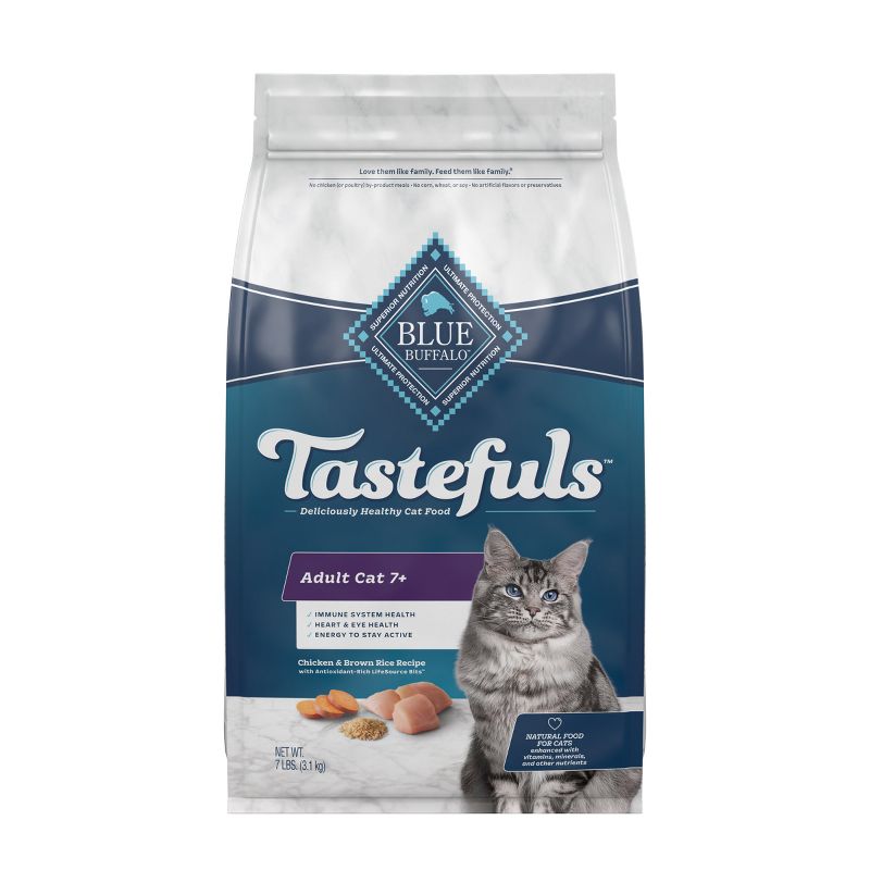 Blue Buffalo Tastefuls with Chicken Adult 7+ Natural Dry Cat Food , 1 of 7