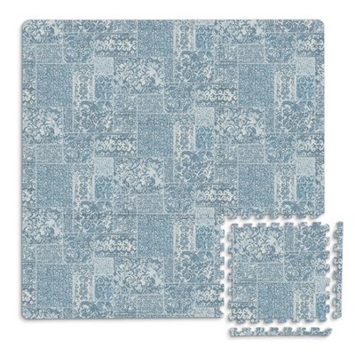 2'10"x2'10" Bazaar Interlocking Floor Tiles Blue - Brewster