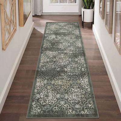 2x6 Washable Runner Rug for Hallway Vintage Distressed Rugs Non Slip Stain-Resistant Retro Boho Runner Soft Non-Shedding Throw Carpet for Entryway