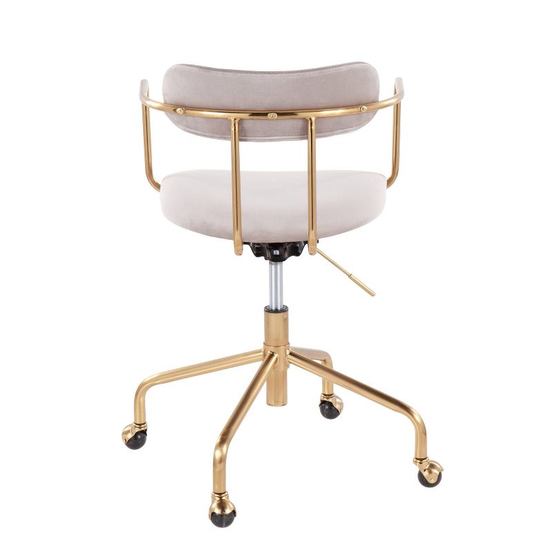 Demi Velvet/Metal Task Chair Gold/Silver - LumiSource, 5 of 10