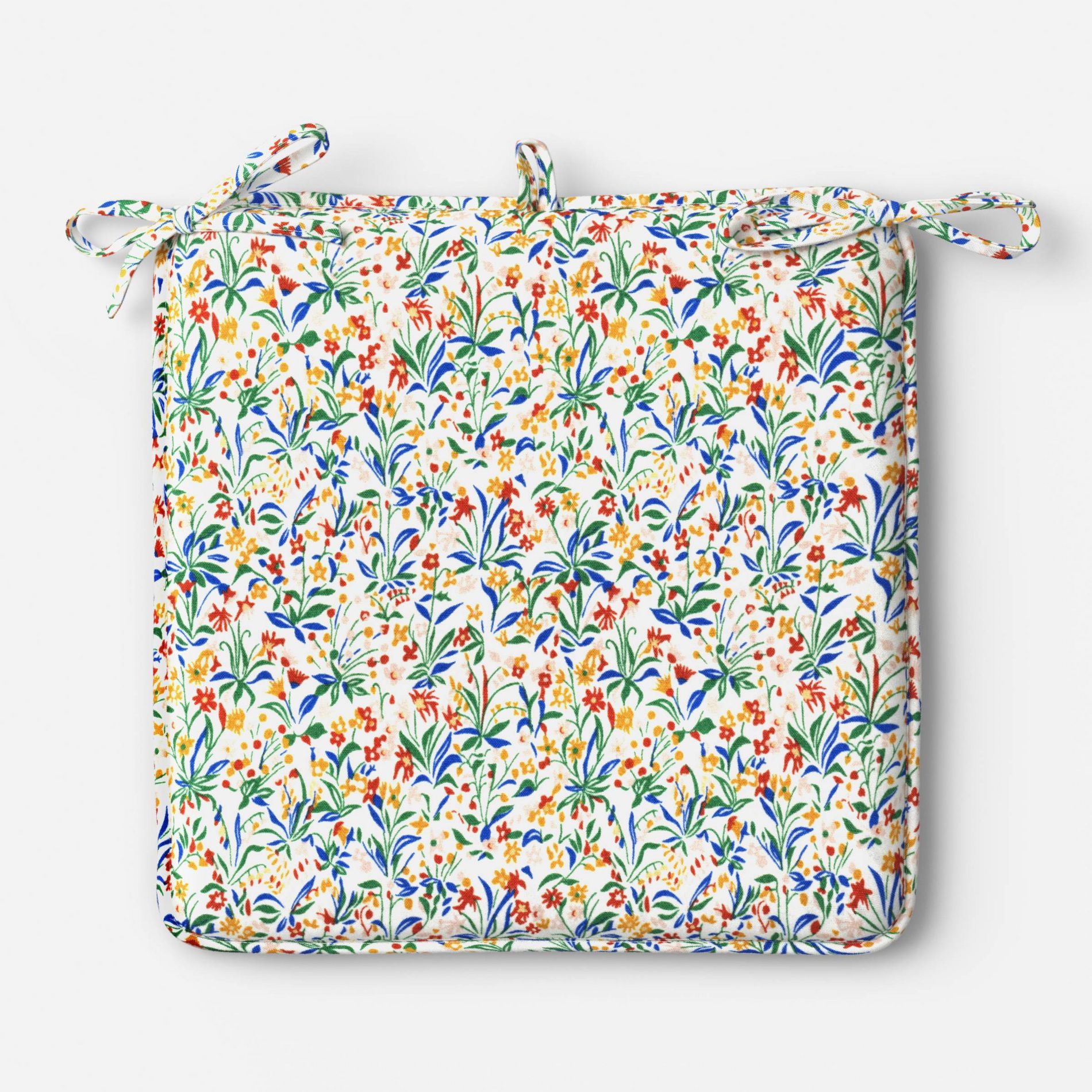 17"x17" Floral Print Seat Cushion Multi Warm - Room Essentials™