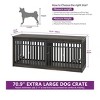 71 Inch Dog Kennel Furniture Heavy Duty Cage With Sliding Doors Indoor Wooden Double Dog Crate Furniture TV Stand End Table Pet Furniture - 2 of 4