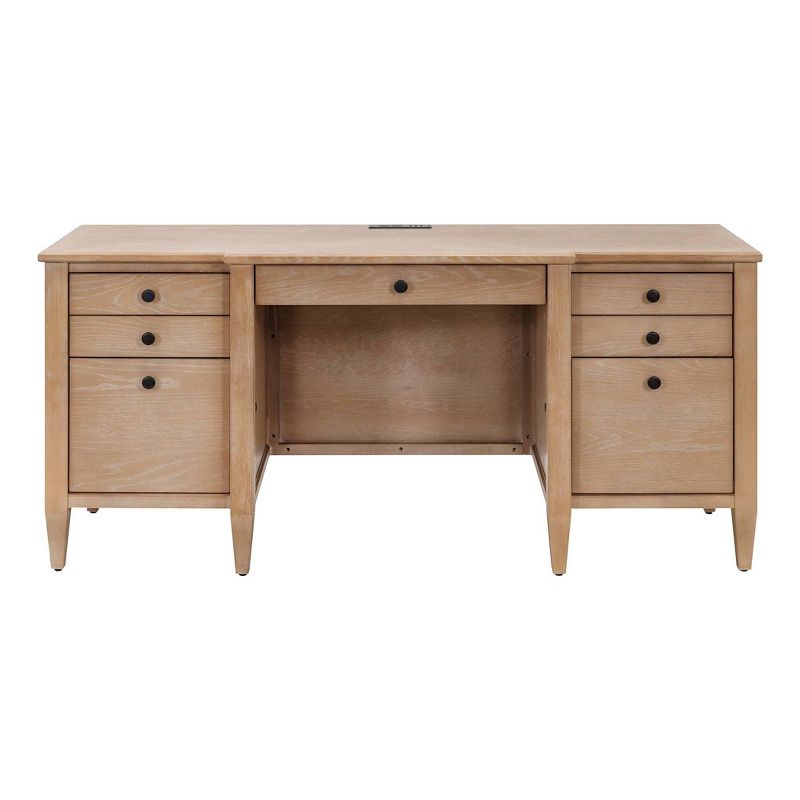 Modern Wood Credenza Wood Office Desk Laurel Collection Light Brown - Martin Furniture, 3 of 16