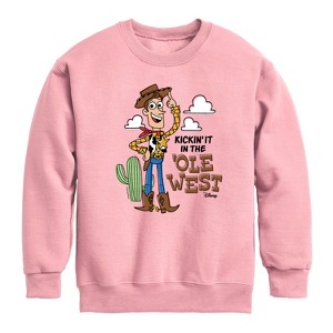 Boys' - Disney - Kicking It In The Ole West Graphic Long Sleeve Fleece Sweatshirt - 1 of 4