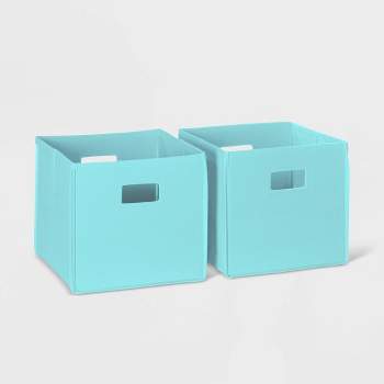 2pc Kids' 5 Folding Storage Bin Set Turquoise Blue - Riverridge Home :  Target