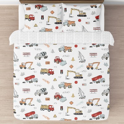 Sweet Jojo Designs Full/Queen Comforter Bedding Set Construction Truck Red Blue and Grey 3pc — фото 3