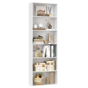 Aoibox 6-Tier Open Bookcase Tall Freestanding Display Storage Shelves for Bedroom Living Room Office White 70.9 Inch - 1 of 4