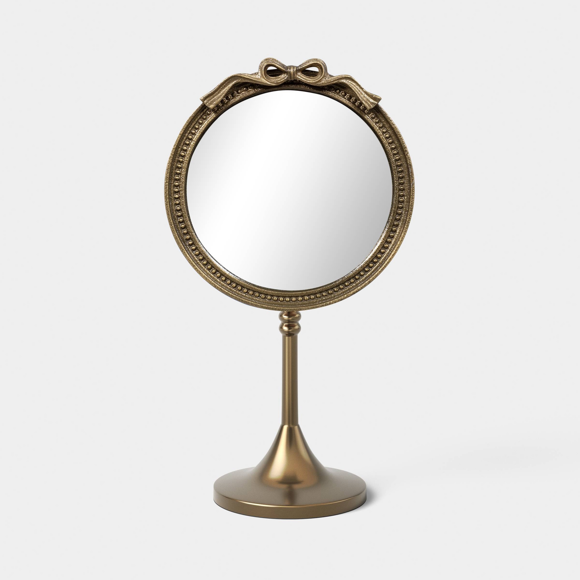 Brass Makeup Mirror with Bow Dark Gold - Threshold™