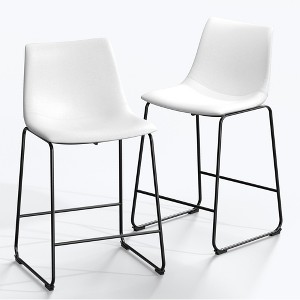 Dovelina 29" Modern PU Leather Barstool Counter Stool Set of 2 - 1 of 4