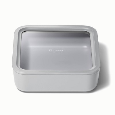 Caraway Home Small Ceramic Coated Glass Food Storage Container Navy : Target