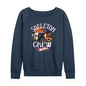 Women's - Hot Wheels - Halloween Lightweight French Terry Wide Neck Long Sleeve Shirt - 1 of 4