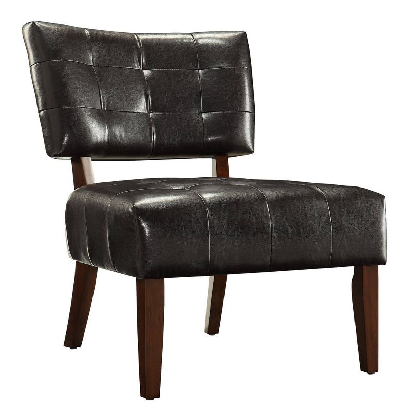 Redford Faux Leather Armless Accent Chair Brown - Inspire Q, 1 of 8