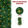 Swtroom 50 Ft Christmas Garland 100 LED Pre-lit Garland Green Artificial Pine Decorative Garland Xams Decor Warm White Lights - 3 of 4