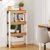 Costway 1/2 PCS 4 Tier Bookshelf Wooden Bookcase with Dual Anti-Tipping Kits Open Shelving Unit Natural/Brown - 4 of 4
