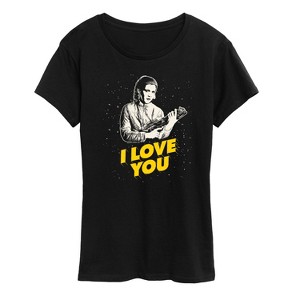 Women's - Star Wars - Valentine Princess Leia I Love You Short Sleeve Graphic T-Shirt - 1 of 4