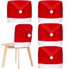 Joyfy Christmas 4-Piece Santa Hat Chair Covers – Festive Red Christmas Chair Slipcovers for Holiday Decor - 2 of 4