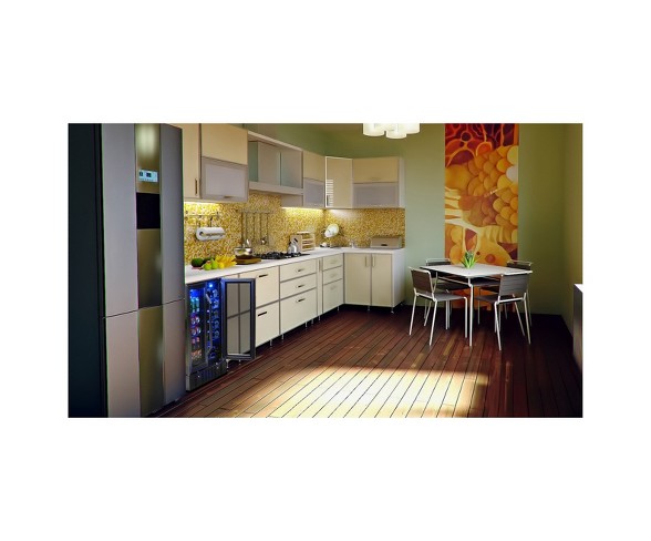 NewAir 18 Bottle and 58 Can Dual Zone Beverage and Wine Cooler - Stainless Steel AWB-360DB