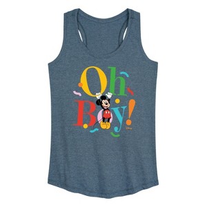 Women's - Disney - Mickey Oh Boy Graphic Racerback Tank - 1 of 4