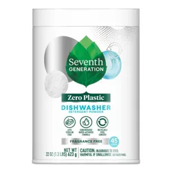 Seventh Generation Zero Plastic Auto Dishwasher Powder - Fragrance Free - 22oz