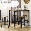 Aghana Digitals 5-Piece Rustic Brown Counter Height Dining Set: Space-Saving Bar Table with 4 - 3 of 4