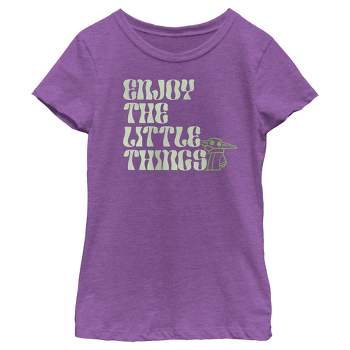 Girl's Star Wars: The Mandalorian Grogu Enjoy the Little Things T-Shirt