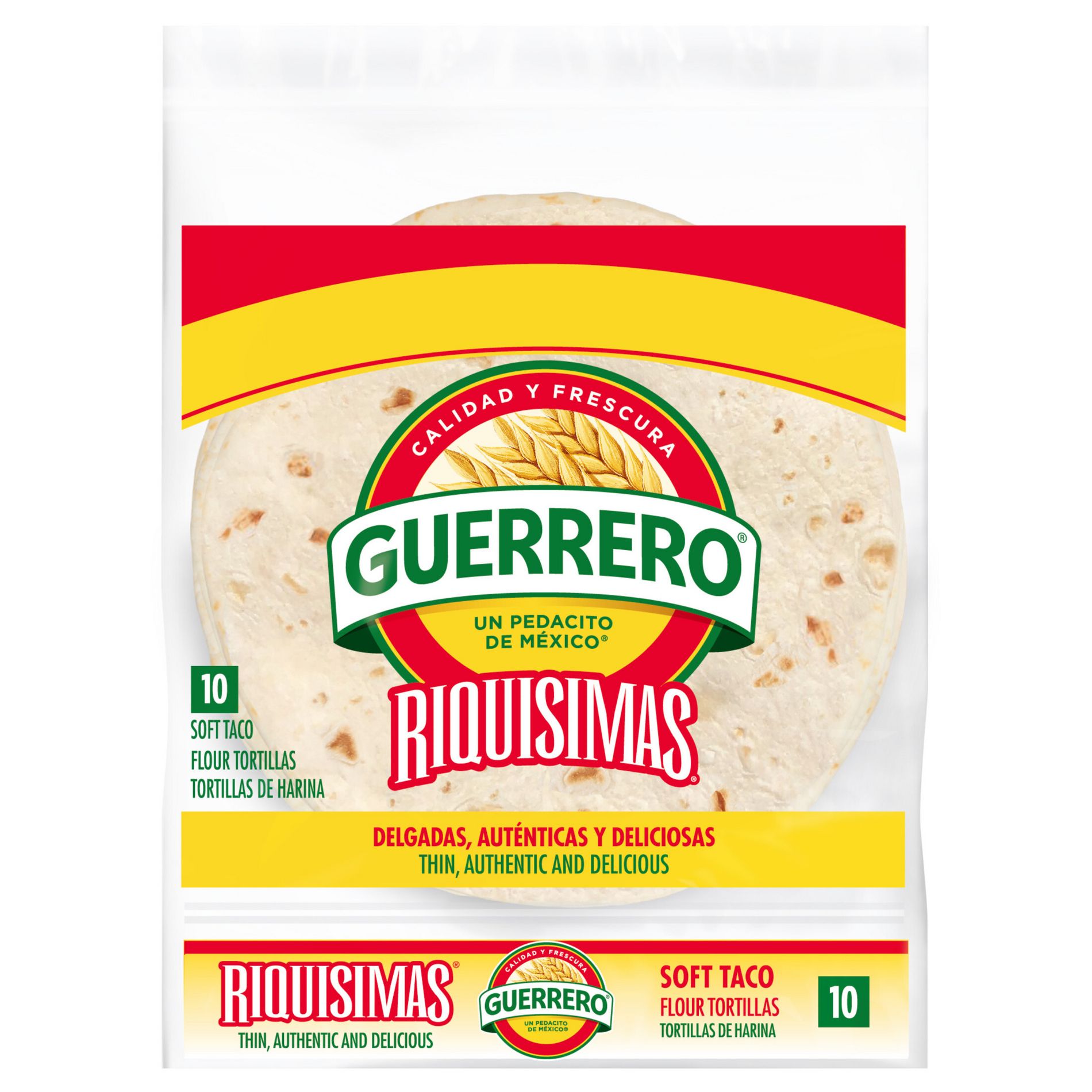 Guerrero Soft Taco Size Riquísimas Flour Tortillas - 14.5oz/10ct