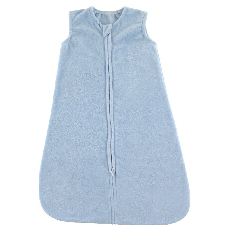 Hudson Baby Infant Boy Plush Sleeping Bag, Sack, Blanket, Solid Light Blue Fleece, 1 of 3