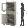 67 Inch Tall Bathroom Cabinet with 4 Doors and Flip Glass Drawer, Storage Cabinet with Adjustable Shelves, Freestanding Organizer for Kitchen, Pantry - 3 of 4