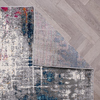 Modern Multi-Color Abstract Synthetic 8' x 10' Area Rug
