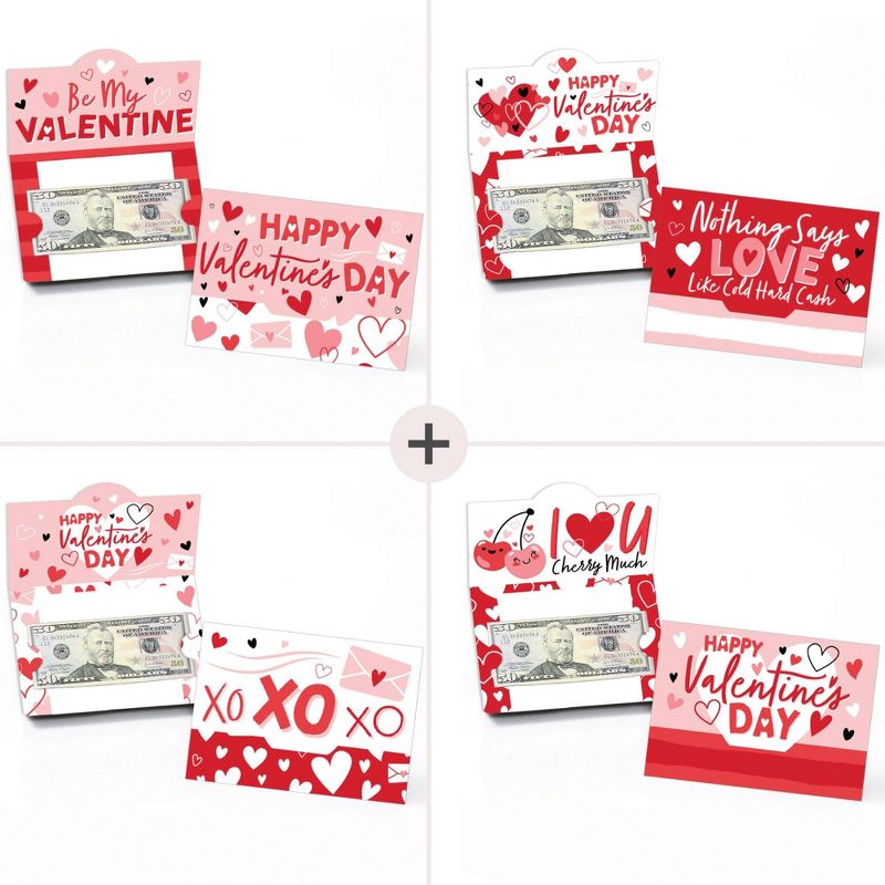 Big Dot of Happiness Assorted Happy Valentine's Day - Valentine Hearts Party Money and Gift Card Holders - Set of 8, 2 of 6
