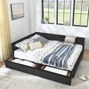 TiramisuBest Full Size Upholstered Tufted Bed Frame, Sofa Bed with Comfortable Backrest & Armrests, Velvet, Black (80.5"*59"*30.5") - 3 of 4