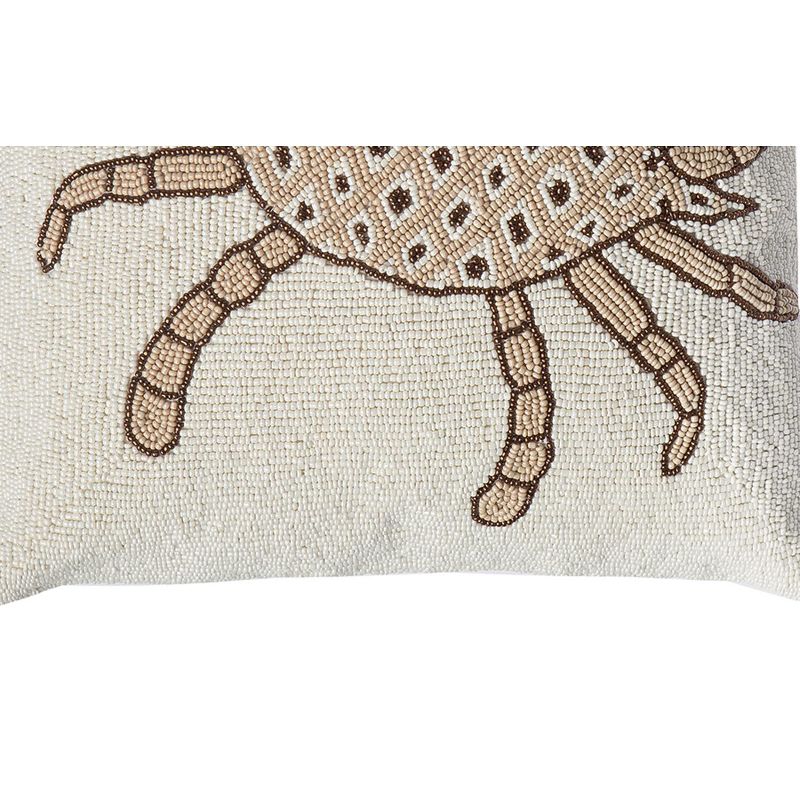 C&F Home 16" x 16" Natural Crab Hand Beaded Throw Pillow, 3 of 5