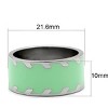 Slickblue Women's High Polished Stainless Steel Band Ring, Green Inlay with Wavy Border, Sizes 5-10 - 2 of 4