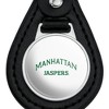 Manhattan College Secondary Logo Black Leather Keychain - 3 of 4