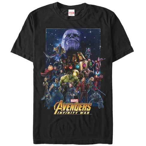 Character : Collage Men\'s Avengers: Marvel Infinity Target War T-shirt