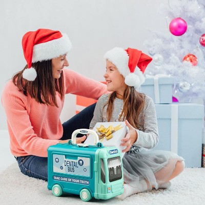 3-in-1 Bus Design Pretend Play Dentist Set for Kids, Medical Dentist Toys Playset with Teeth Toy