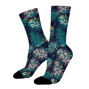 Palm Animal Women Printed Crew Socks Funny Funky Socks Soft Polyester Novelty Gifts for Artists Men - 1 of 1