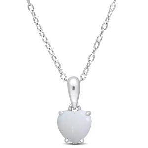 EVERLY JEWELRY | Sterling Silver Heart Pendant with Gemstone – Multiple Stone Options - 1 of 4