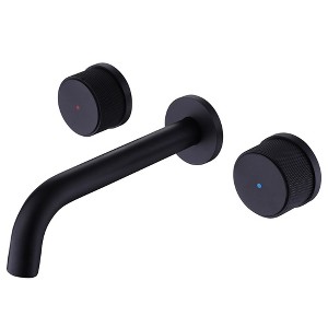 BWE Two-Handle Wall Mounted Bathroom Faucet in Matte Black - 1 of 4