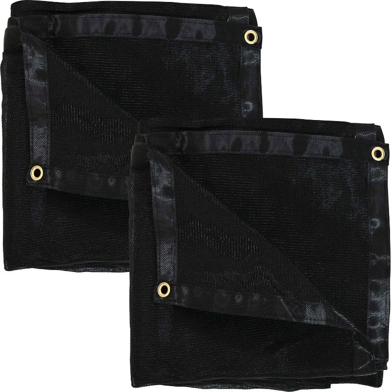 Sunnydaze Outdoor Heavy-Duty Multi-Purpose UV-Resistant Mesh Protective Tarp Cover - 12' x 20' - Black - 2pk, 1 of 3